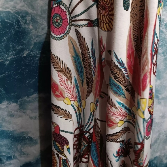 R.Rouge Women's Multicolor Polyester Round Neck Long Sleeve Knee Length Dress XL - Picture 4 of 6